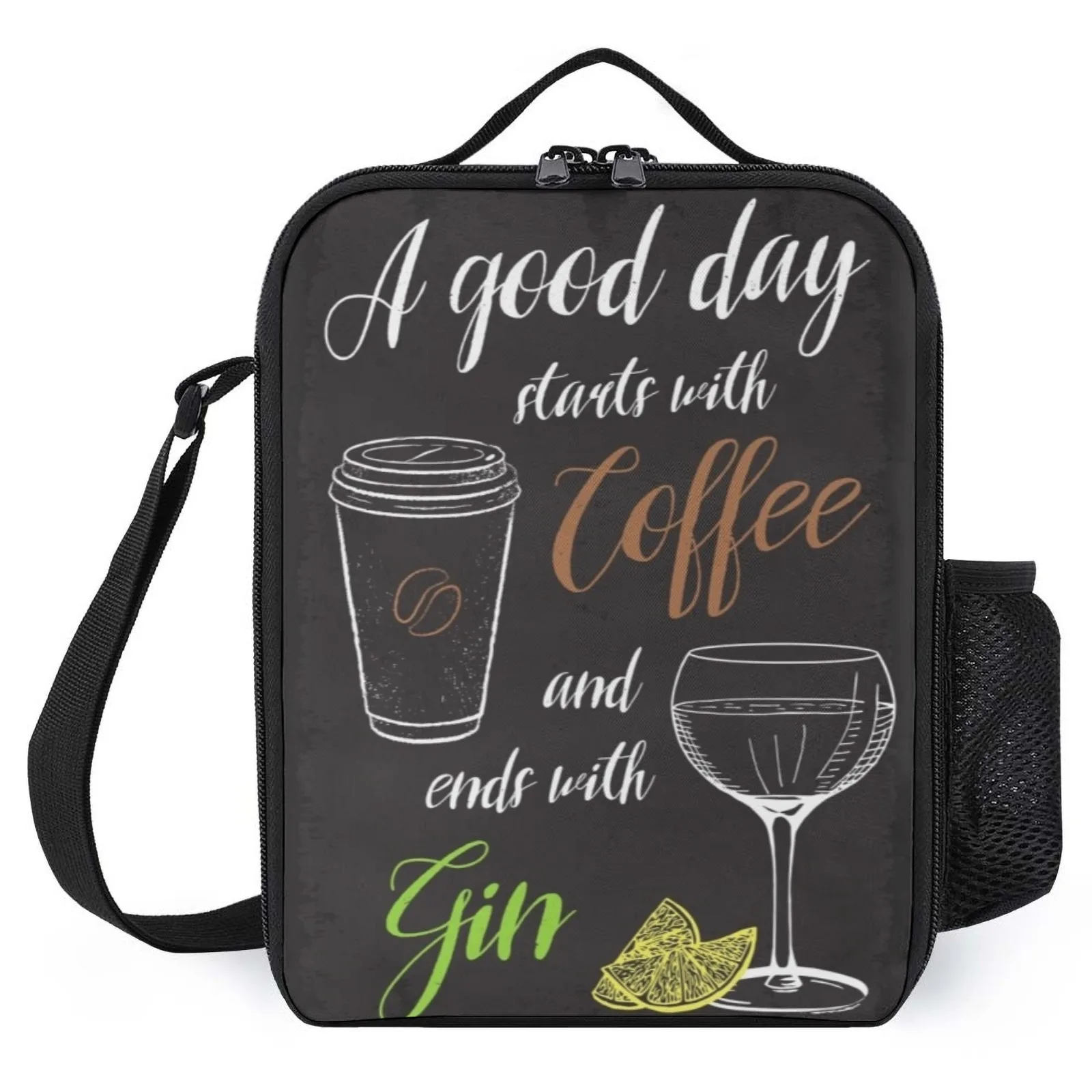 

Good Day Coffee Gin Tonic Lonchera с принтом, детская сумка для пикника, милая сумка для обеда, изоляционная сумка для ланча