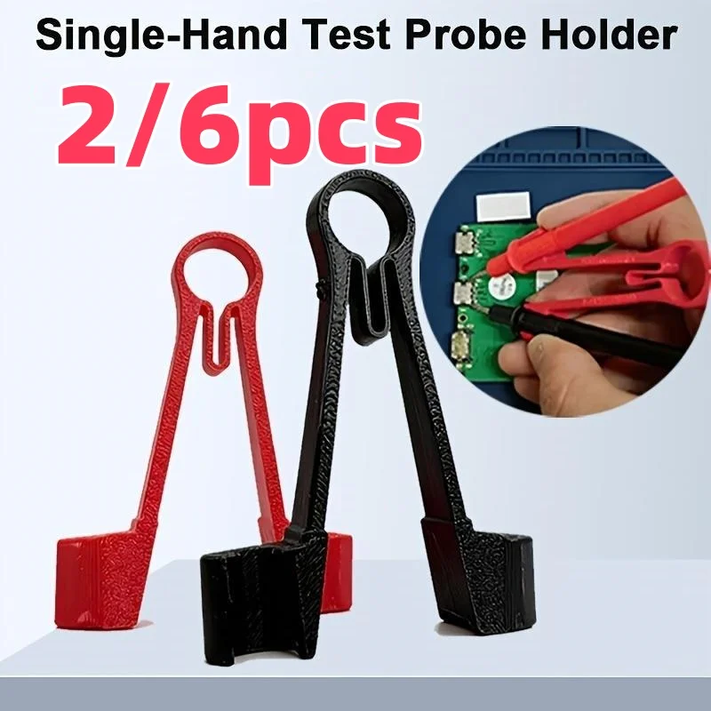 Precision 3D Printed Multimeter Test Probe Holder, Desk Mount Organizer Stand for Fluke &amp Universal Probe Durable Probe Clips