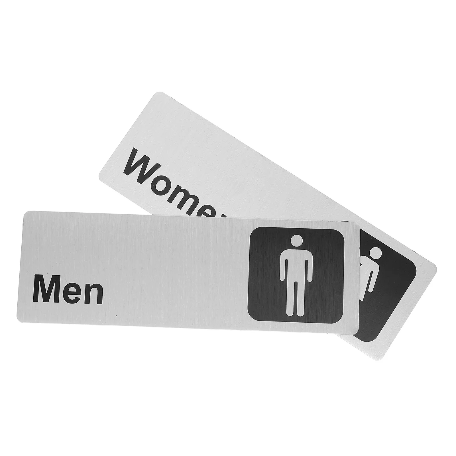 4Pcs Aluminum Bathroom Signs Self-Adhesive Men and Women Restroom Sign Set Toilet Door Sign for Office Restaurant