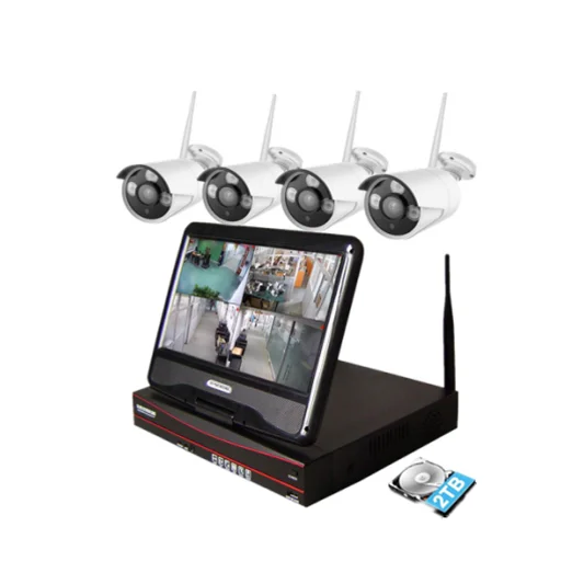 HD 1080P wireless wifi 10 inch lcd monitor nvr system 4ch home security camera kit