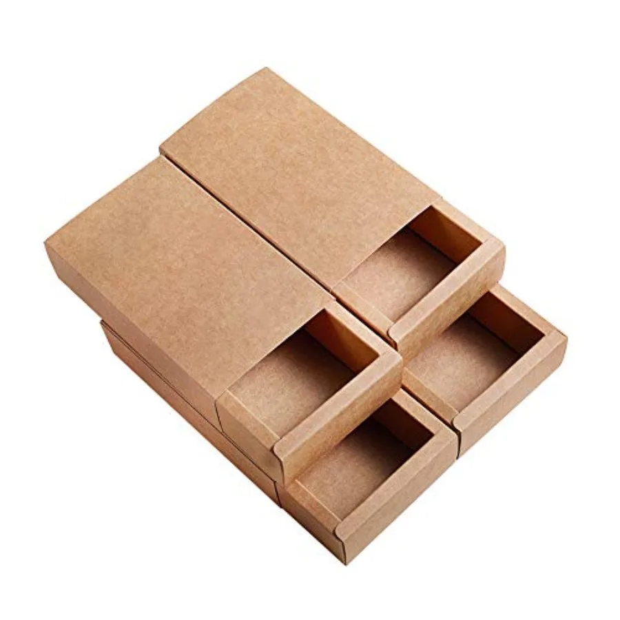 

16 Pack 6.8x4x1.65 Kraft Paper Drawer Box Paper Mache Boxes Soap Jewelry Boxes for Candy, Wedding Party Favors, Christmas, Fest