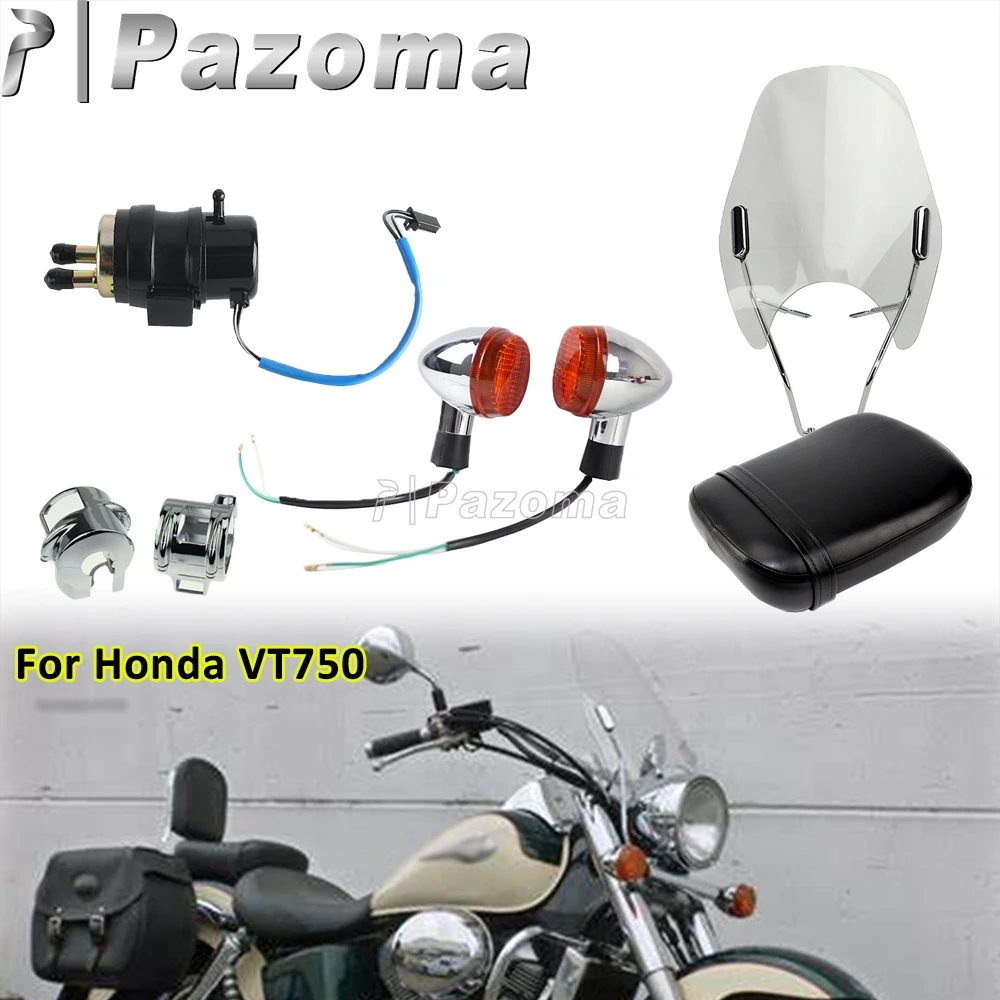 

For Honda Shadow VT750 VT 750 Wind Deflector Screen Front&Rear Turn Signal Light Fuel Pump Handlebar Button Housing Seat Cushion