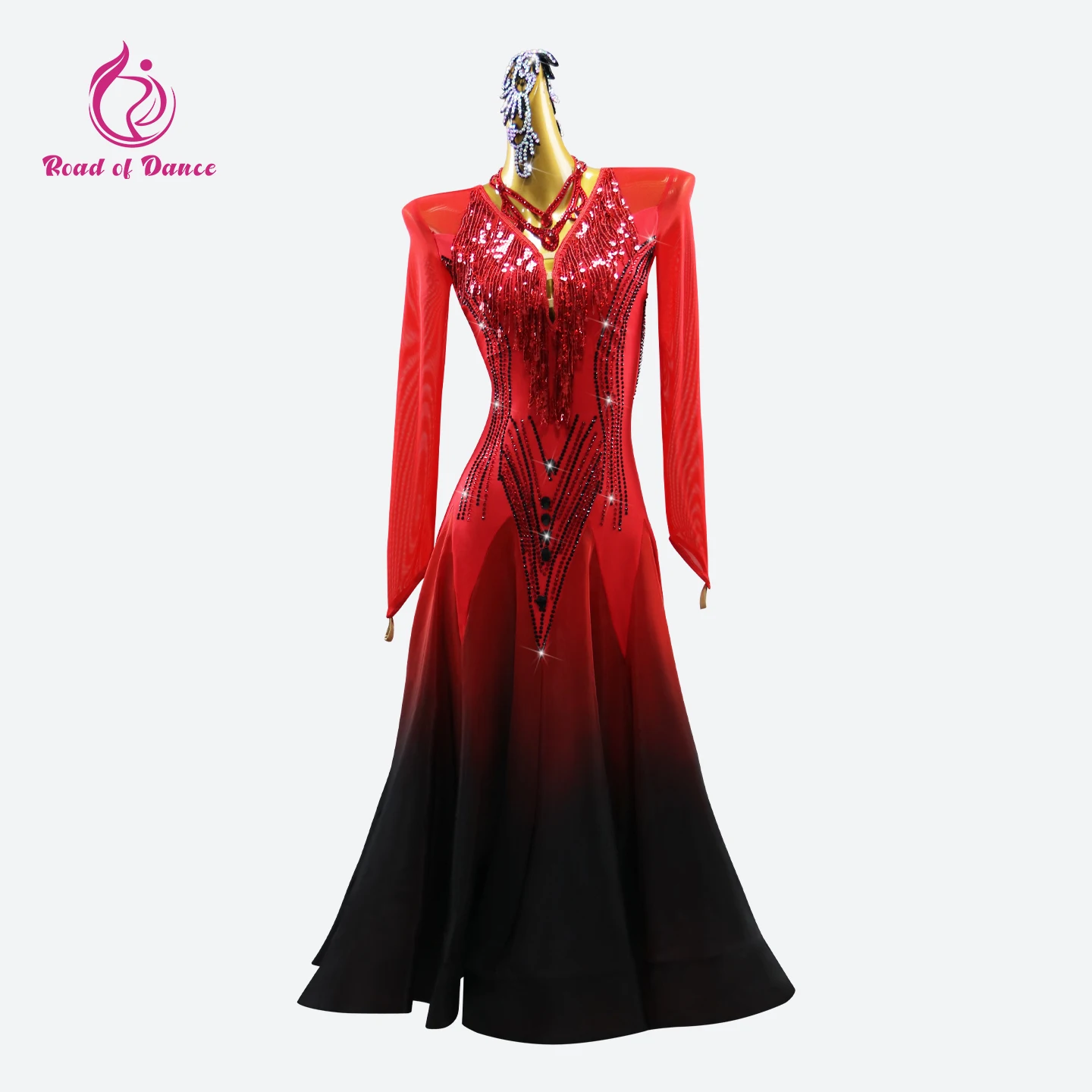 Womens Modern Dress Girls Ballroom Dance Carnival Costumes Female Waltz Suit Korean Stadium Lyrical Long Sleeve Stage Party Sets