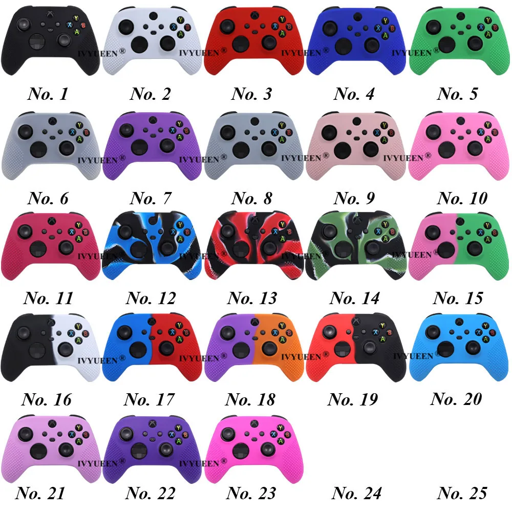 IVYUEEN Anti-slip Protective Skin for XBox Series X S Controller Silicone Gel Case with Joystick Grips Analog Thumb Stick Caps