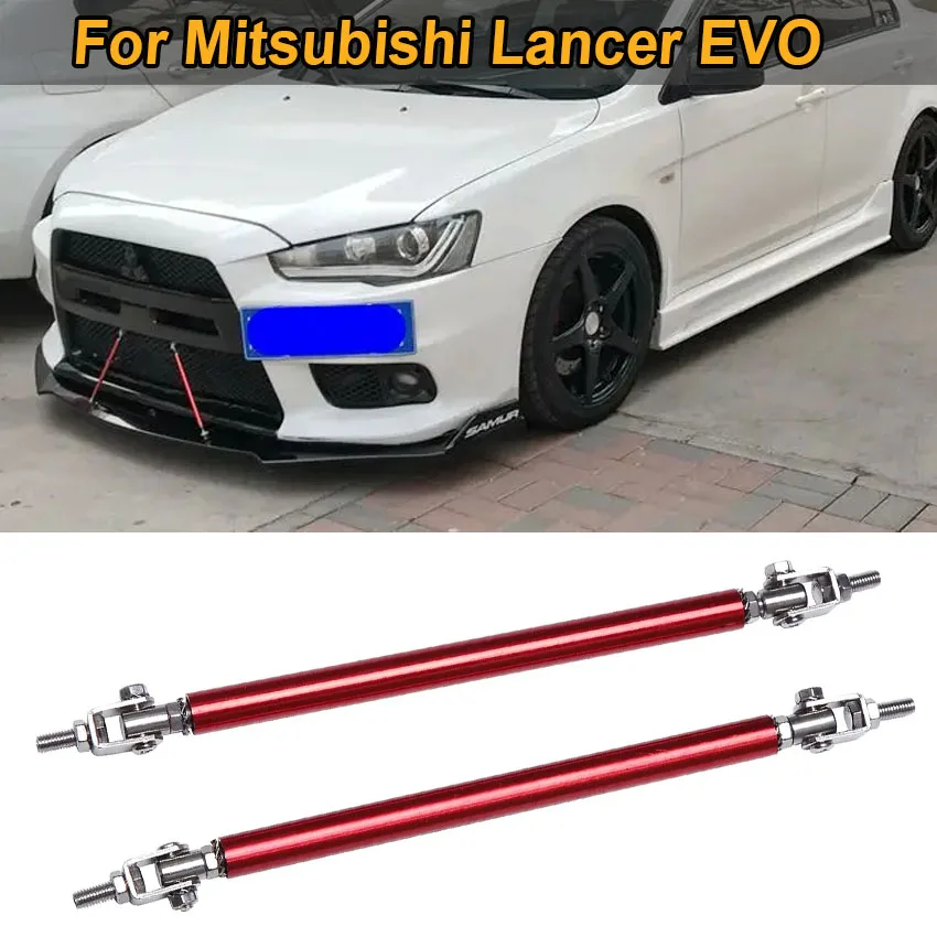 Universal For Mitsubishi Lancer EVO X 2008-2024 Front Bumper Lip Splitter Strut Rod Tie Support Bar Car Tuning Accessories