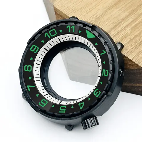 41mm Silver NH35 klocka, boett i rostfritt stål, passar Seiko NH35 NH36 automatiskt urverk, 31mm urtavla, Seamaster 300, boett, klockdelar 10 best sales Seiko Tuna klockboett - №10