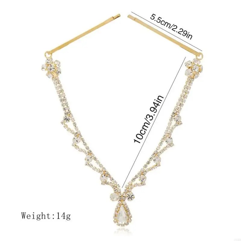 Stirnkette Schmuck Indianer für Kopfkette Haarschmuck Kristall Kopfschmuck Braut Stirnband Kette f – Detail 6