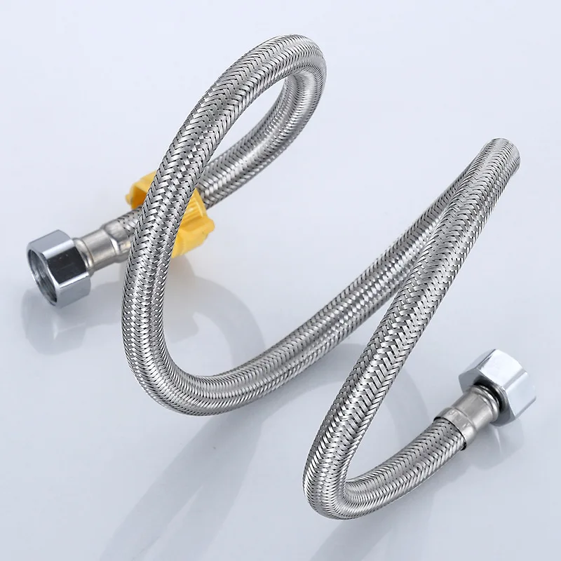 1/2 Inch Hot and Cold Water Faucet Inlet Hose 304 Stainless Steel Faucet Braided Water Pipe Water Heater Metal Hose