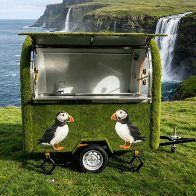 New Design Mini Food Truck Fast Food Trailer Full Kitchen Equipment Hot Dog Coffee Ice Cream Snack Bar Sale