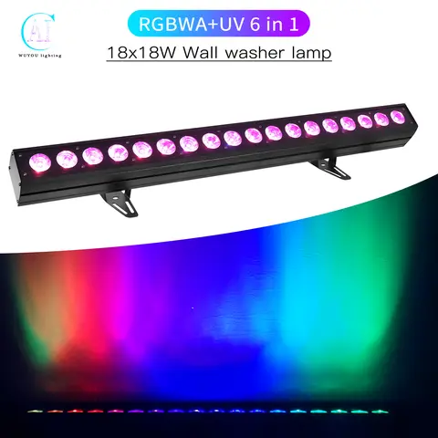 4-10pcs/18x12W RGBW/18x18W RGBWA+UV 6 in 1 LED Wall Washer Light DMX Control DJ Disco Equipment Bar Color Light Strip