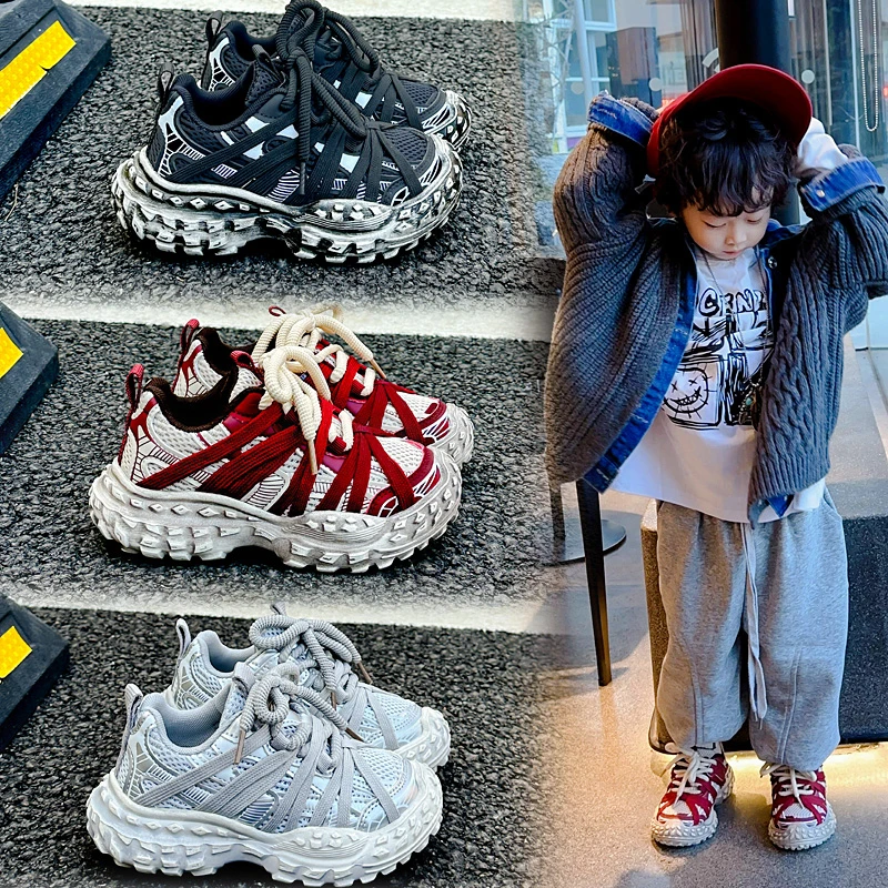 

Children's Shoe for Girl Chunky Sports Versatile Kids Shoes Spring Autumn Non-slip Boy Causal Running Sneakers