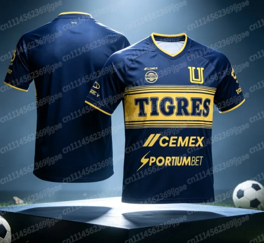 Season 2026 Tigres UANL Football Jersey Men Summer 3D Print Sports Football T-shirt Breathable Quick Drying FamilyMatching