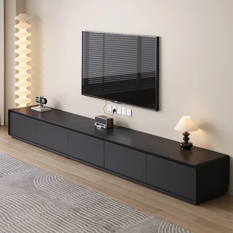 push-pull countertop TV stand wood black multifunctional modern TV cabinet luxury minimalist wohnzimmer möbel tv room furniture