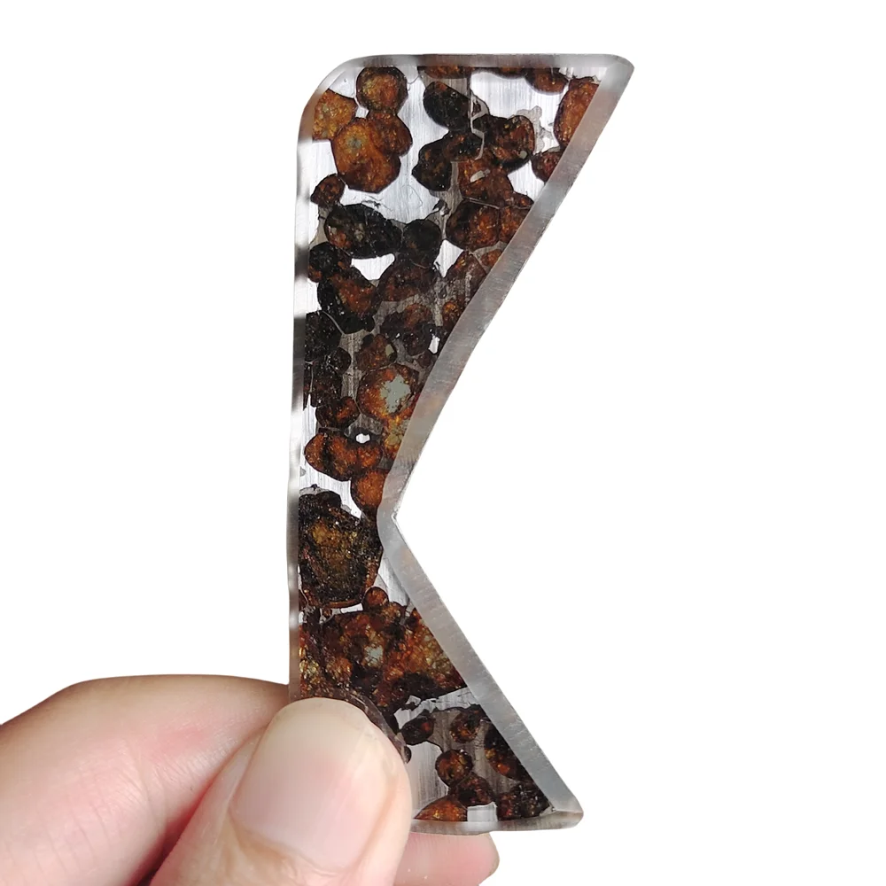 13.6g SERICHO Pallasite Natural Meteorite Material Sliced Olive Meteorite Slices Specimen Collection - From Kenya - QA300