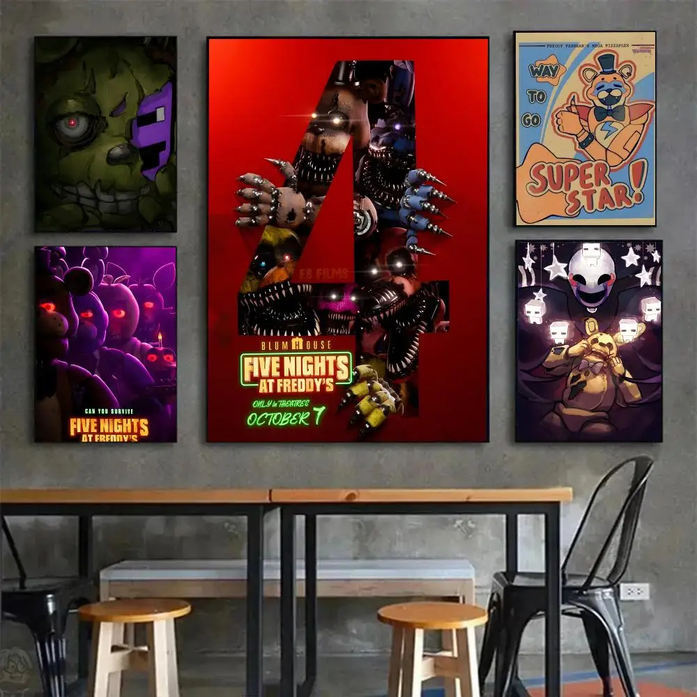Game Horror Five Nights At Freddys Poster Painting Wall Art Mural for Living Room Home Decor and Gifts