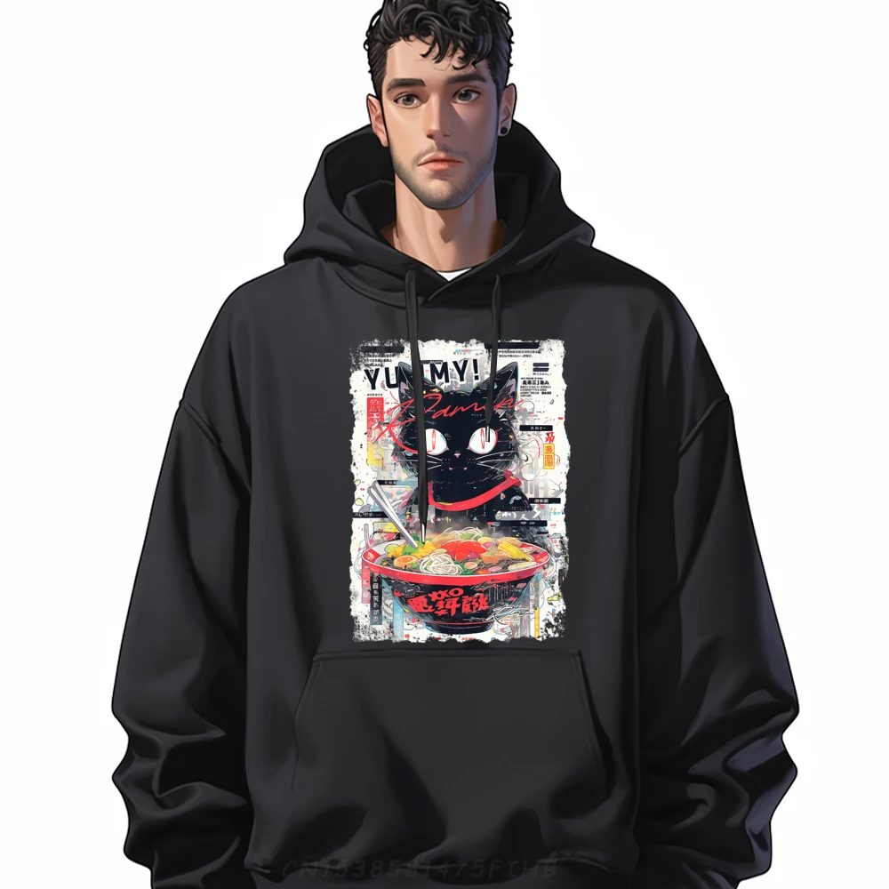 

Cat Ramen Noodle Japanese Manga Ramen Kawaii Cat Graphic Shirts Female Funny Sweatshirts Happy New Years