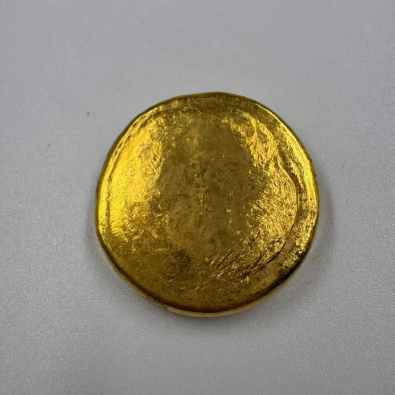 ingot, cake, bar, made of from seventh year of the Guangxu era, gold-plated brass, silver coin prop J58
