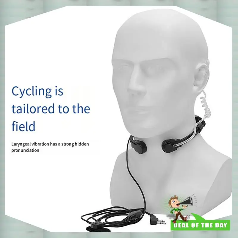 

24-Hour Delivery 2X Intercom Throat Microphone Headset Throat Vibration For Baofeng BF-UV5R 888S 82 Throat-Controlled Air Duct H