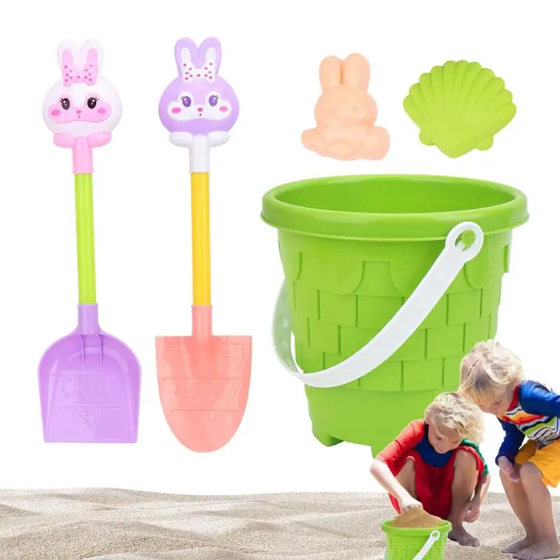 Sand Toy Set 5PCS Sand Bucket And Shovel Set Funny & Summer Party Playsets For Kids Ages 3-12 Toddler Outdoor Activities