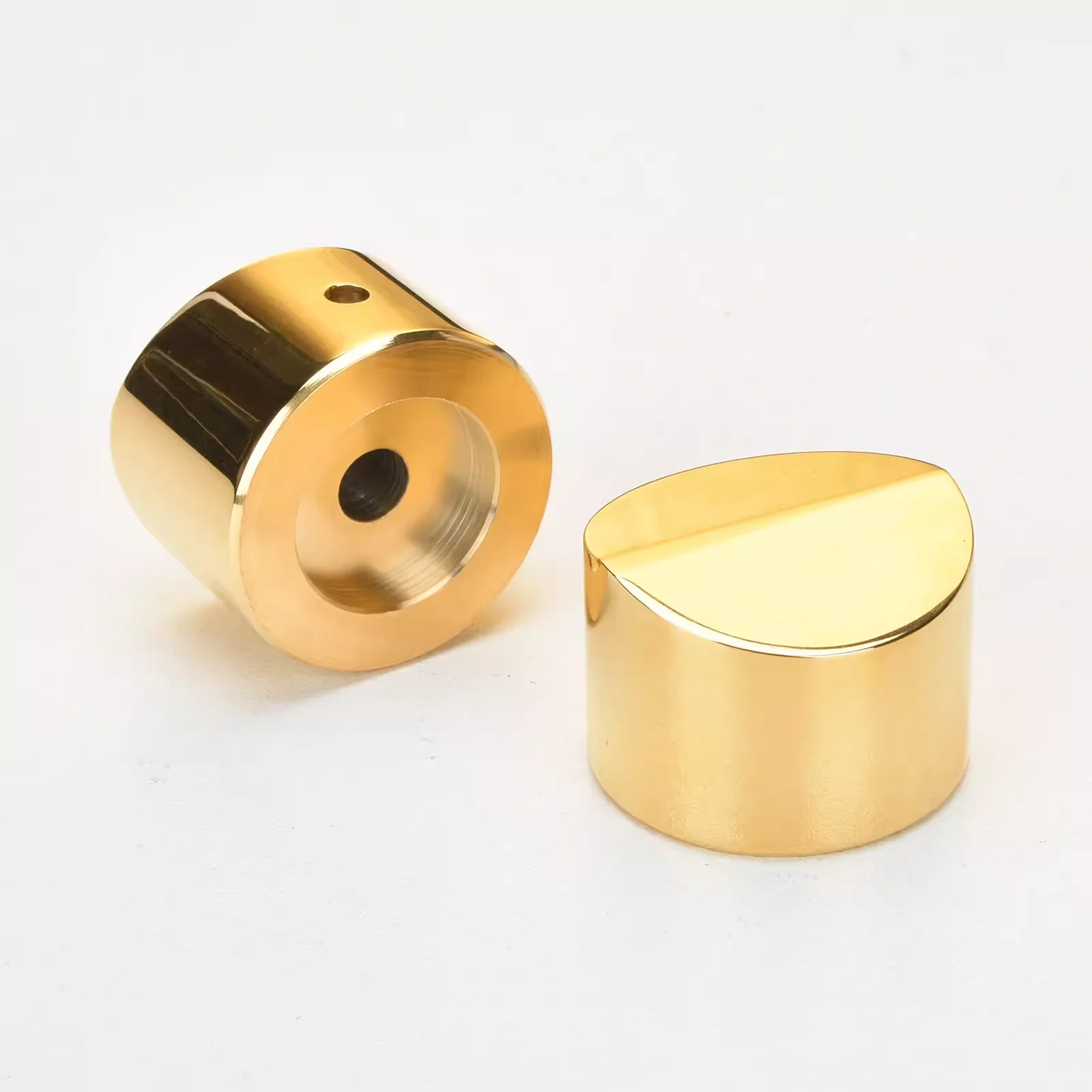 BRZHIFI Chassis Audio 30-45 mm  Glossy Gold Stainless Steel Knob Potentiometer Knob  Power Amplifier Knob (one)