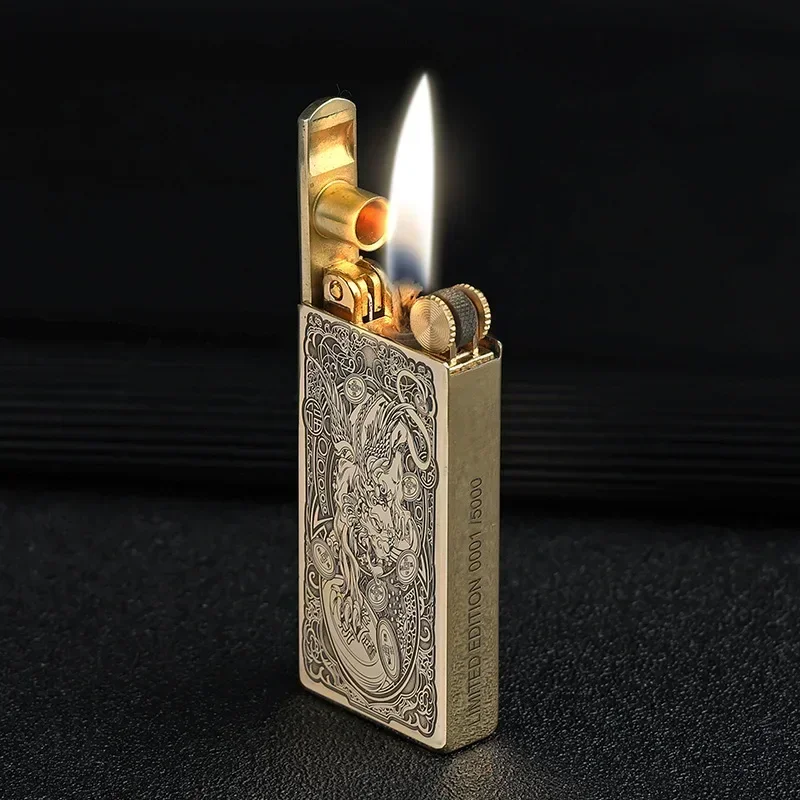 2024ZORRO Mechanical Automatic Lifting Lighter Creative Personality Brass Kerosene Cigarette Lighter Creative Men\'s Fire Machine