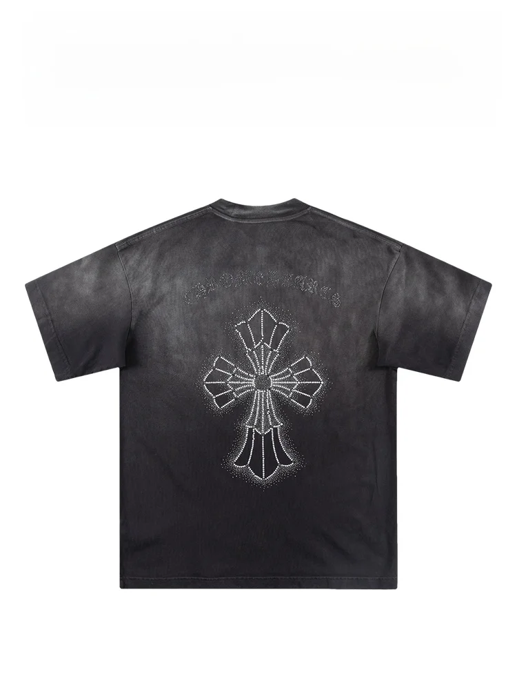 

Футболка BAIRBAOLIY Heavy Du Cross ort Sve Loose в уличном американском стиле для весны и лета, новинка 2025 года, модный тренд