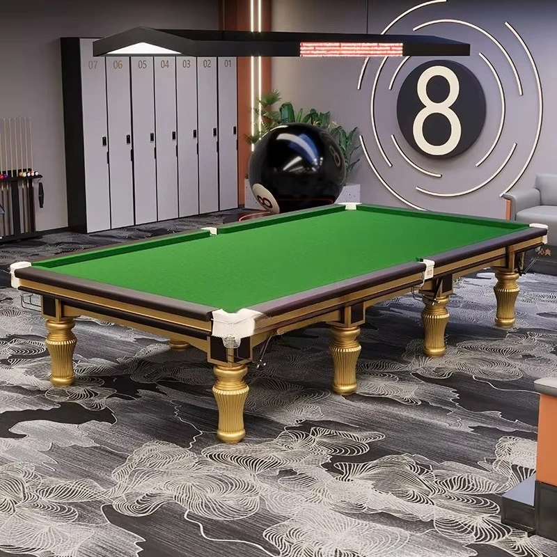 Fotografia 3: Mesa de Bilhar e Snooker Premium de 12 pés com 4,5cm de Espessura para Entretenimento em Casa, com Bolas e Tacos de Snooker