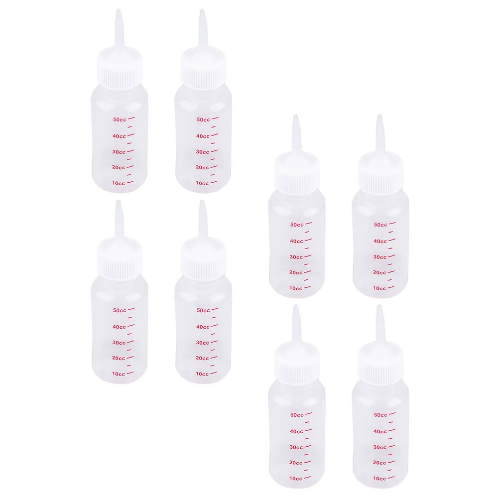 

8pcs Pet Nursing Bottles Reusable Silicone Feeding For Puppies Kittens Lightweight With Clear Scale Line Small Pet