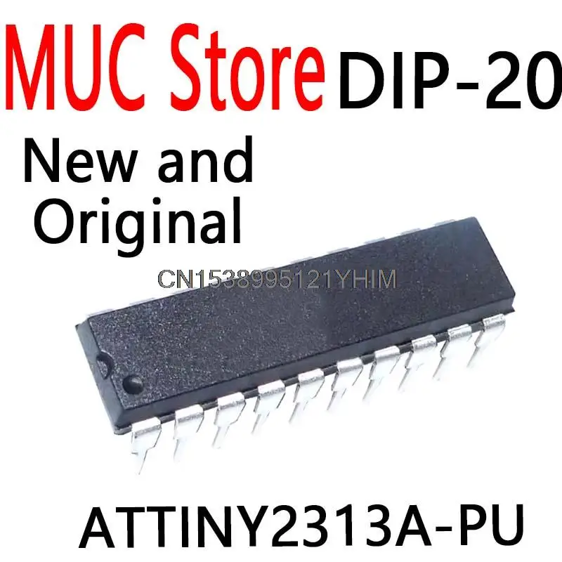 1PCS DIP-20 MCU 8-Bit AVR RISC 2KB Flash 2.5V/3.3V/5V 20-Pin PDIP Tube IC Chip ATTINY2313A-PU