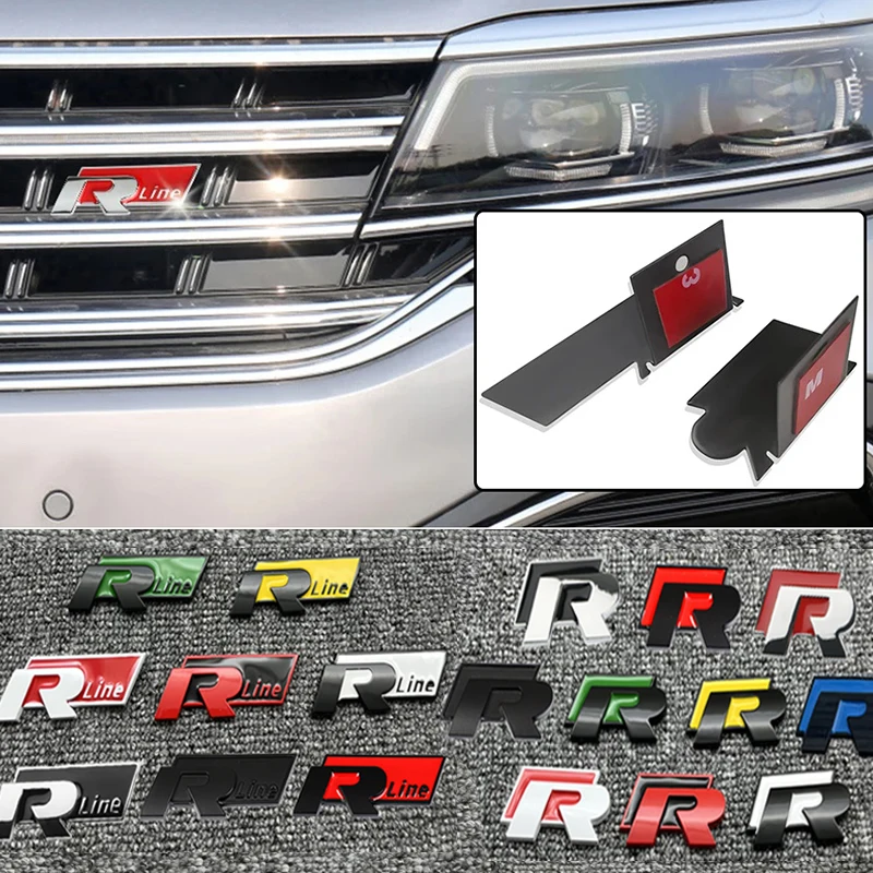 R Rline Logo Car Front Grill Trunk Sticker Accessories For Volkswagen VW Rline Rline R Polo Golf MK8 Passat Magotan Tiguan Jetta