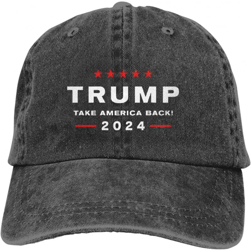 

Trump 2024 Take America Back Unisex Adult Baseball Cowboy Hat (Washable) Black