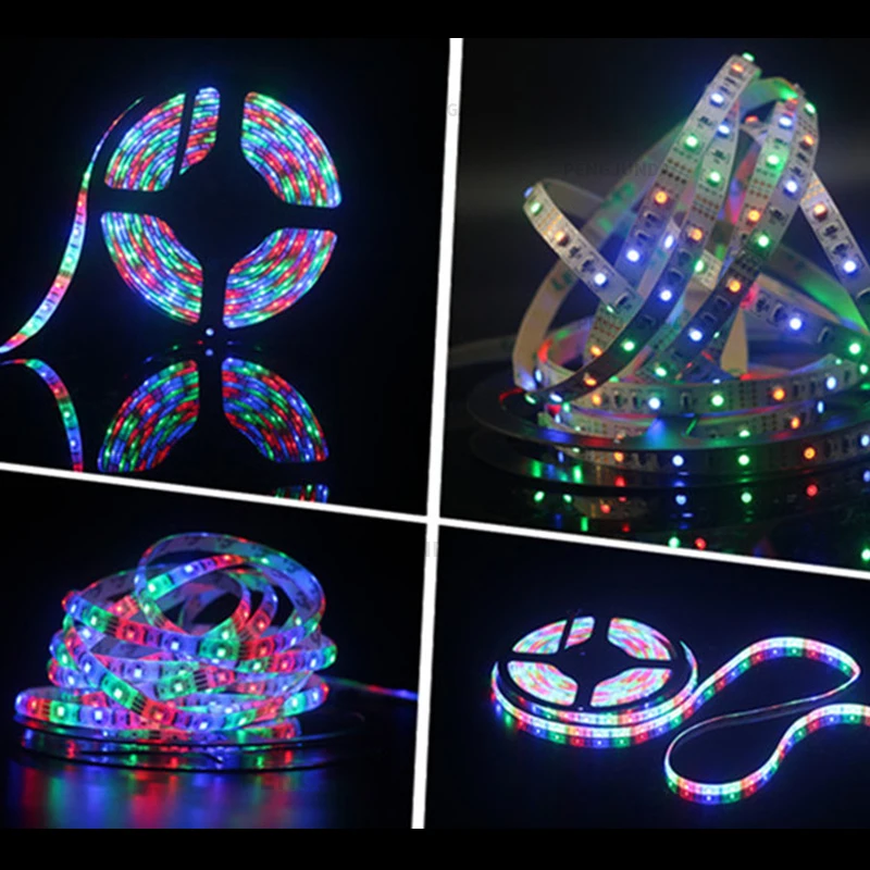 5M Led Strip 2835 SMD 60Leds/M Waterproof Flexible Led Tape 12v Decoration Ribbon Led Light Led Stripe RGB+24key controller