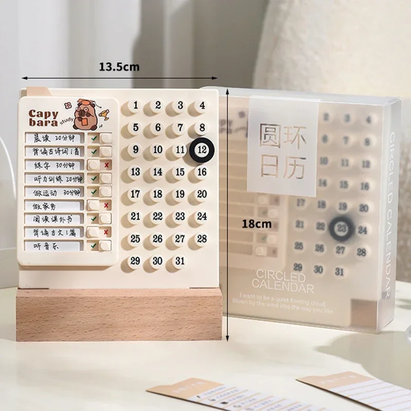 2026 Capybara Chores Checklist Daily Planner Memo Board With Calendar Chore Chart Self-discipline Card stationery gift