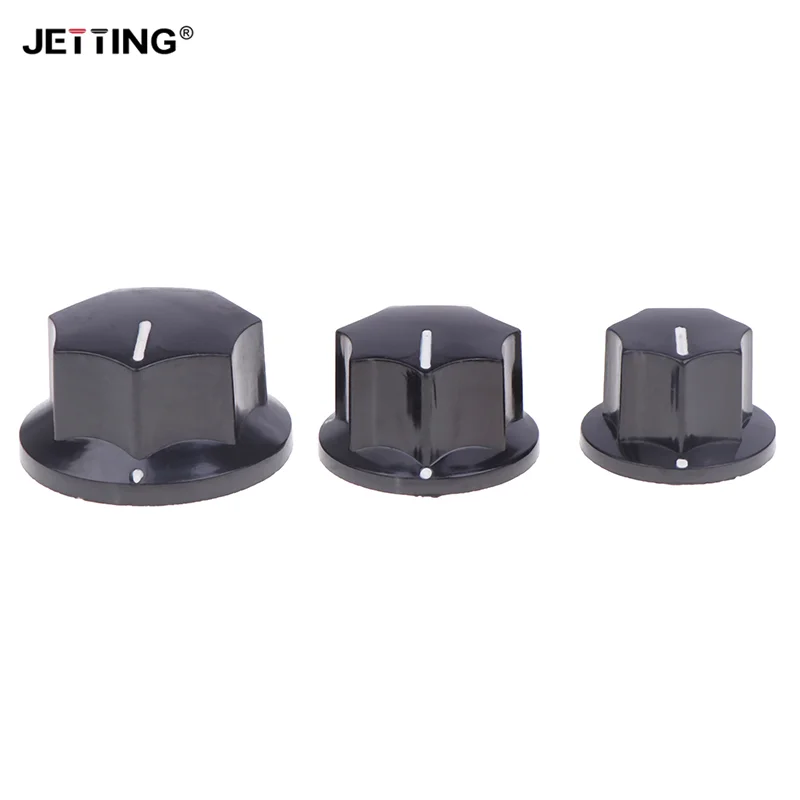 New 5Pcs Bakelite Knob MF-B01 MF-B02 MF-B03 Hexagonal Potentiometer Band Switch Cap Inner Hole 6MM Potentiometer Knobs