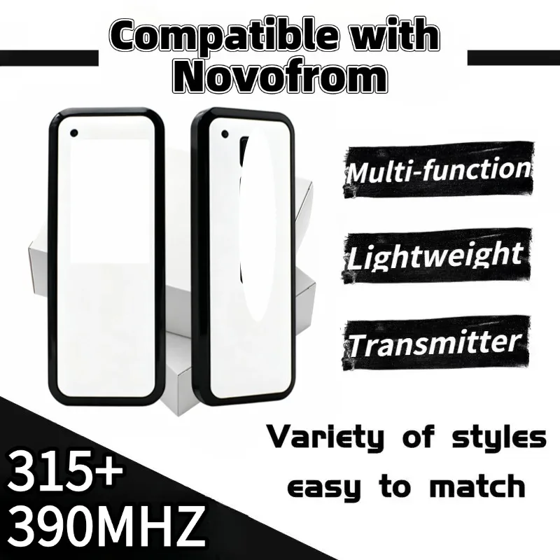 433MHz Rolling Code Garage Door Keyfob Transmitter Compatible with NOVOFERM NOVOTRON 502 504 512 522 524 Gate Remote Control