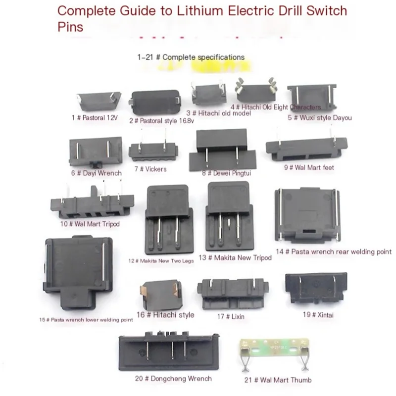 Chave Elétrica Interruptor Pin Pin Conector da Bateria Broca de Lítio Chave de Impacto Plug Acessórios Pcs