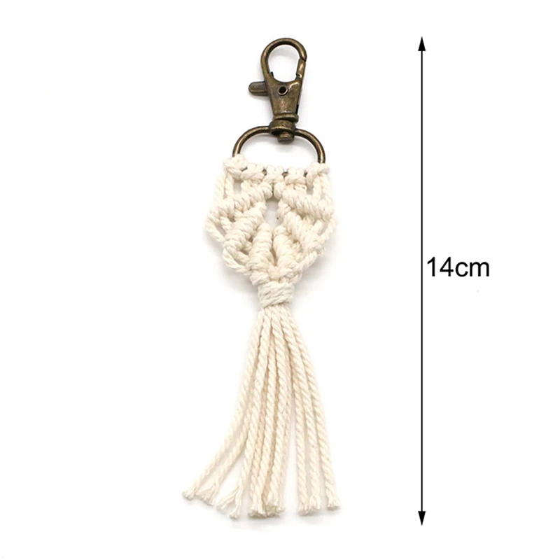 12 Pieces Mini Macrame Keychains Boho Macrame Bag Charms For Car Key Purse Phone Supplies