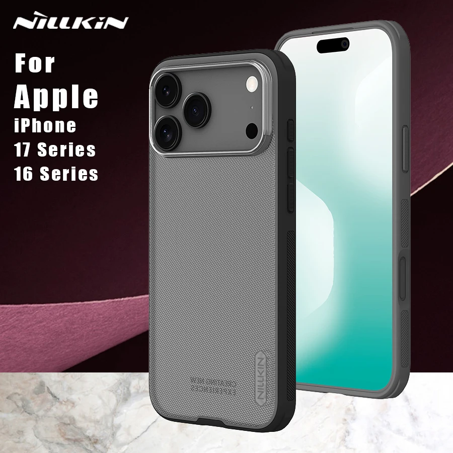حافظة لهاتف آيفون 16 17 برو ماكس اير 16e نيلكين سوبر فروستيد برو هارد بي سي حافة ناعمة غطاء خلفي لهاتف آيفون اير #1