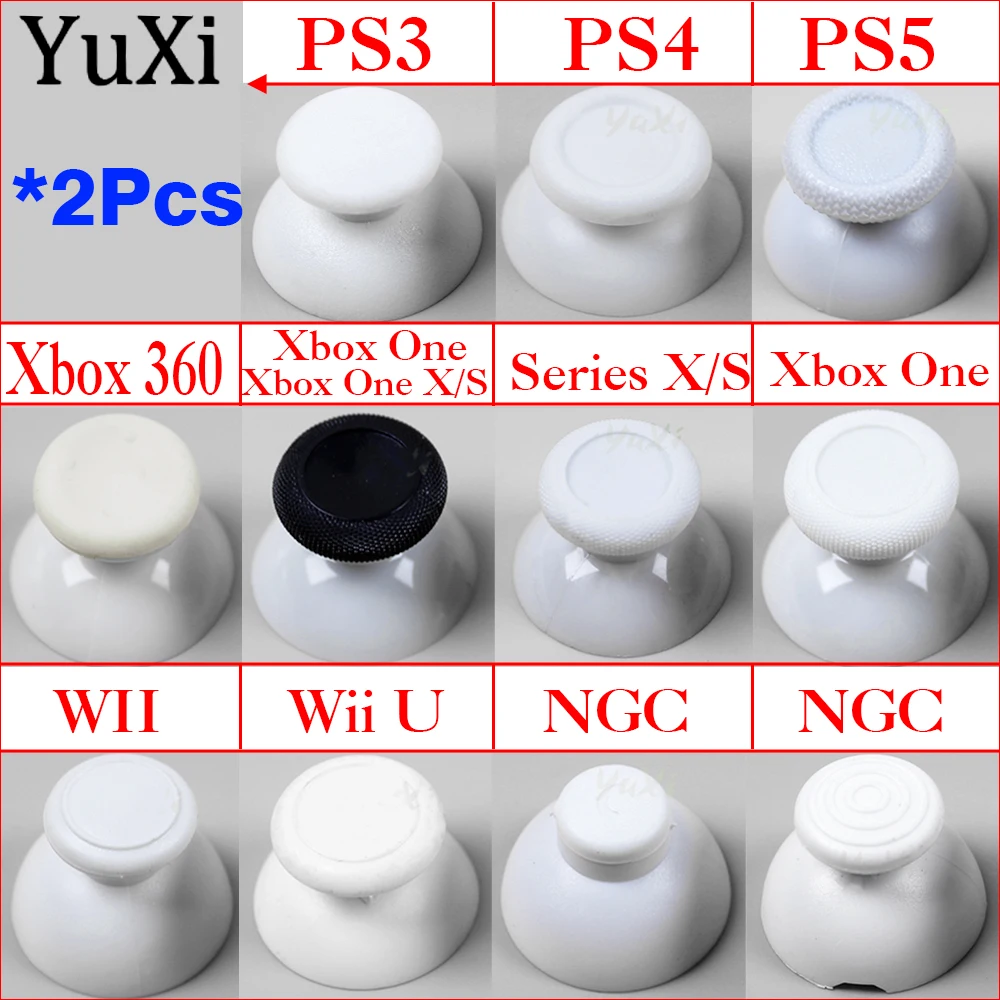 2Pcs 3D Analog Thumbstick Cap For Xbox One Series X S 360 Joystick Grip Cap Button Cover For PS5 PS4 PS3 Controller Replacement