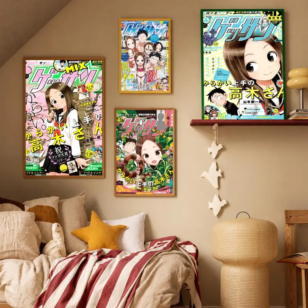 Anime Teasing Master Takagi-san Poster HD Waterproof Wall Art Posters Self Adhesive Bedroom Living Room Home Decor Gift