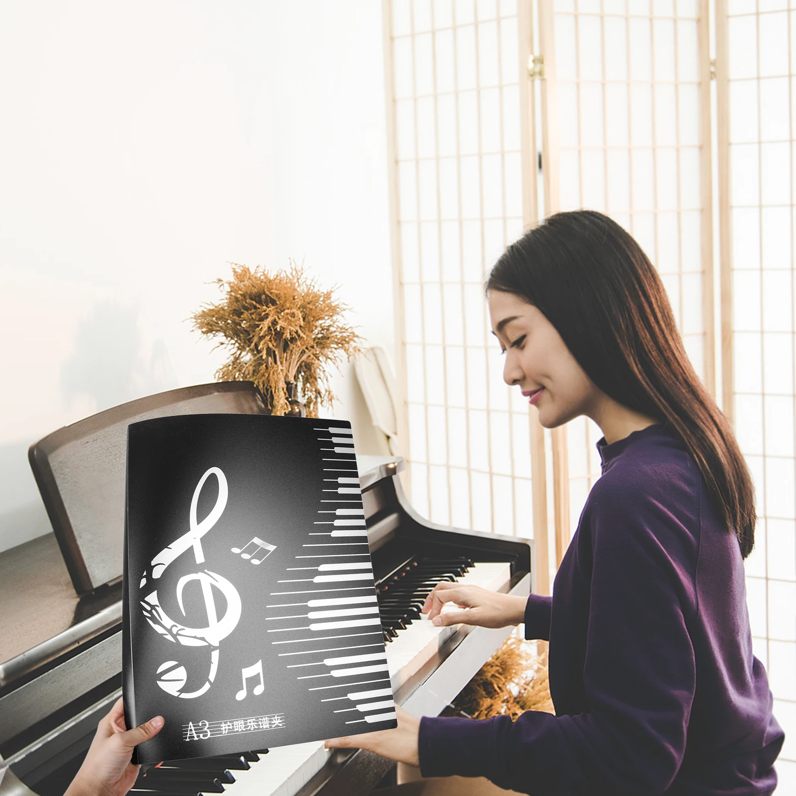 

Music Score Folder Flip Pages Marching Band Choir Bracket Choral Holder Plastic Folders