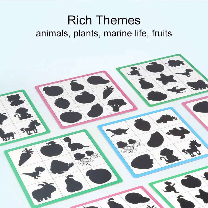 ألعاب مونتيسوري الخشبية على شكل حيوانات، ألغاز إقران لظلال الفاكهة، لعبة التفكير، هدية تعليمية مبكرة للأطفال #4