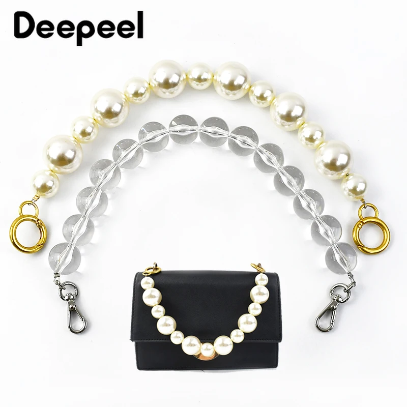 

1Pc 35/50cm Fashion Bag Pearl Bead Chain Handbag Shoulder Strap Purse Crossbody Replacement Chains DIY Bags Handle Accessories