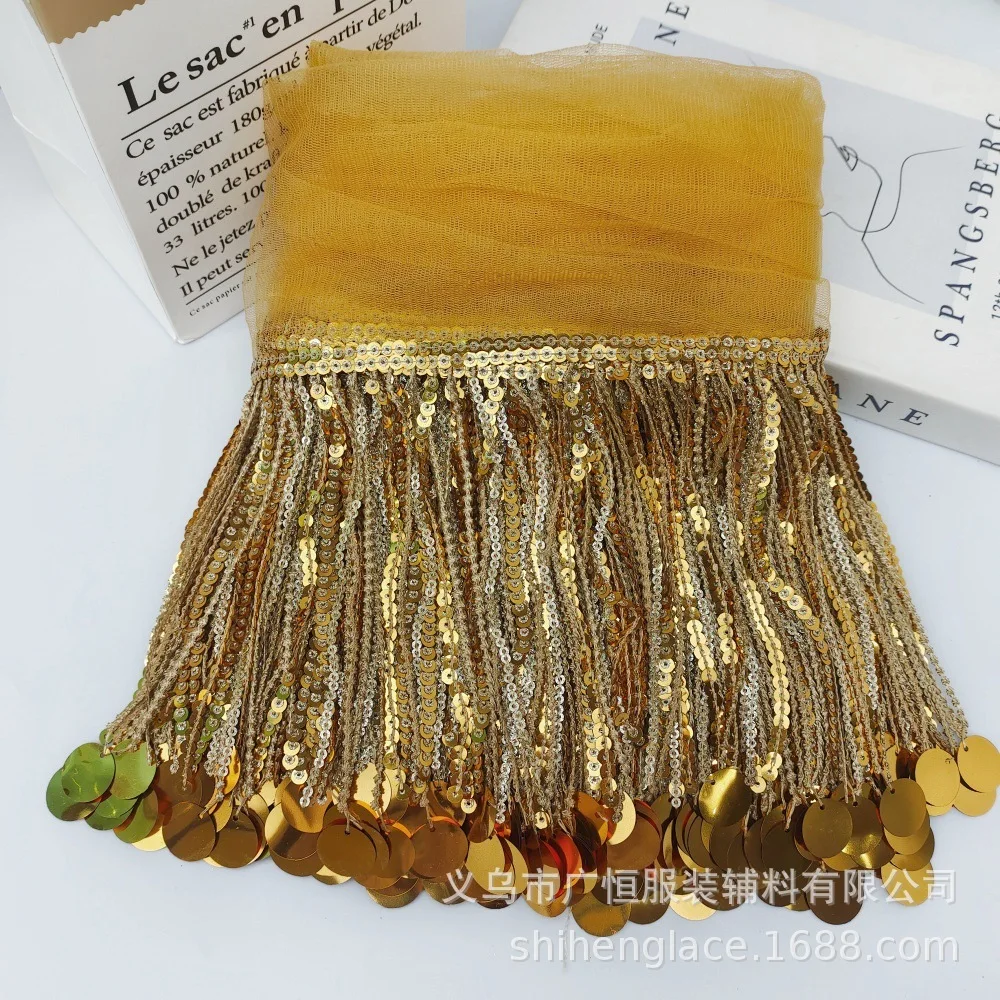 10Yards Sequins Tassel Lace Tr - Fringe Ribbon Sewing 评论和价格