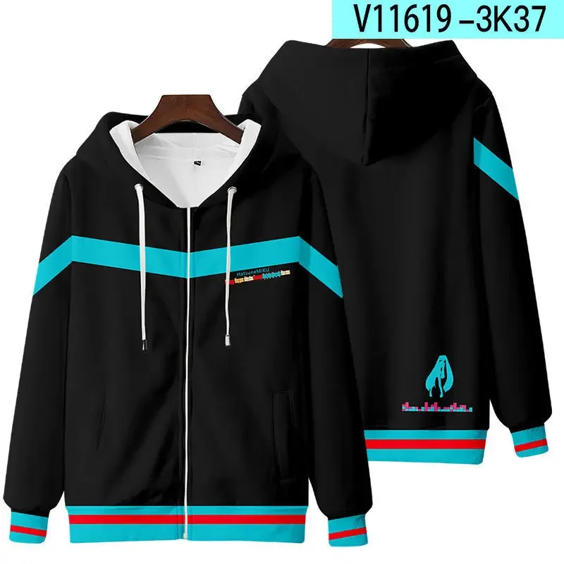 Kawaii Cartoon Hatsune Miku Anime-Charaktere Winter 3D-Druck Reißverschluss-Cardigan Kapuzenpullover Freundschafts-Überraschung Geburtstagsgeschenke – Detail 16
