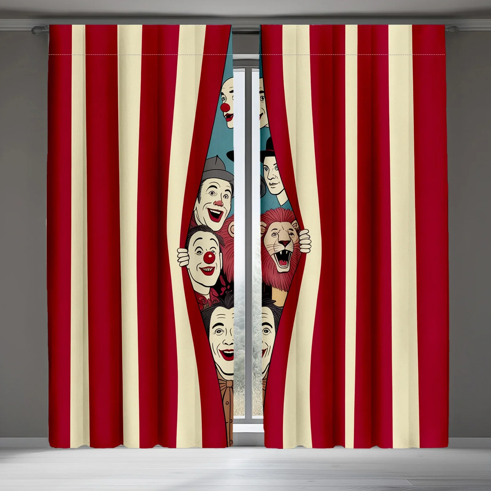 

Circus performer patterns Print Drapes Room Darkening Window Curtains for Home Decor,Rod Pocket Blackout Curtains Bedroom