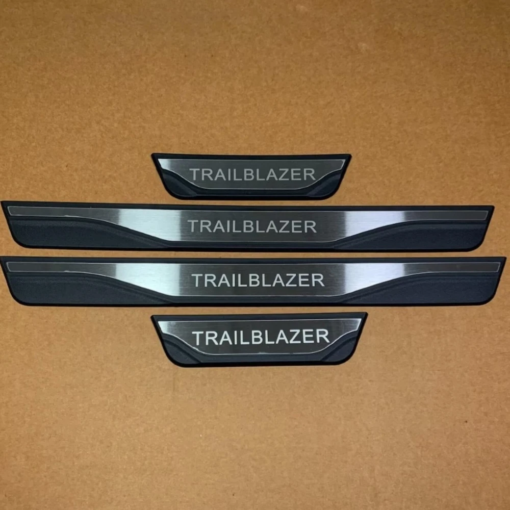 

For Chevrolet TrailBlazer 2019 2020 2021 2022 2023 2024 2025 2026 Door Sill Plate Stainless Steel Plastic Car Stickers Interiors