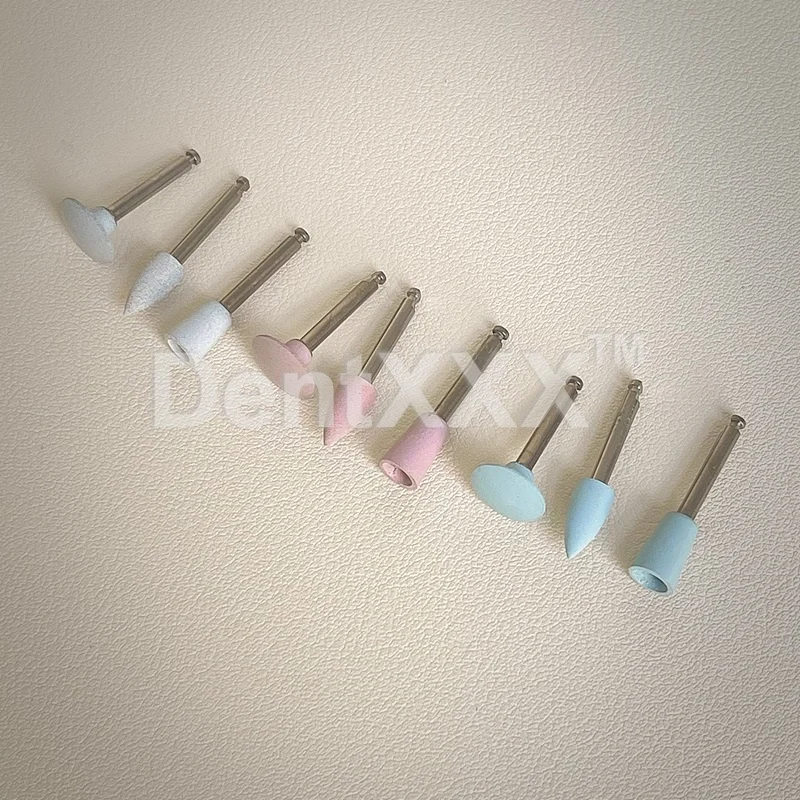 ชุดขัดเงาเซรามิก 9 ชิ้น/กล่อง, ด้ามจับ RA ขนาดเส้นผ่านศูนย์กลาง 2.35 มม. หัวขัดซิลิโคนสำหรับขัดเงาความเร็วต่ำ