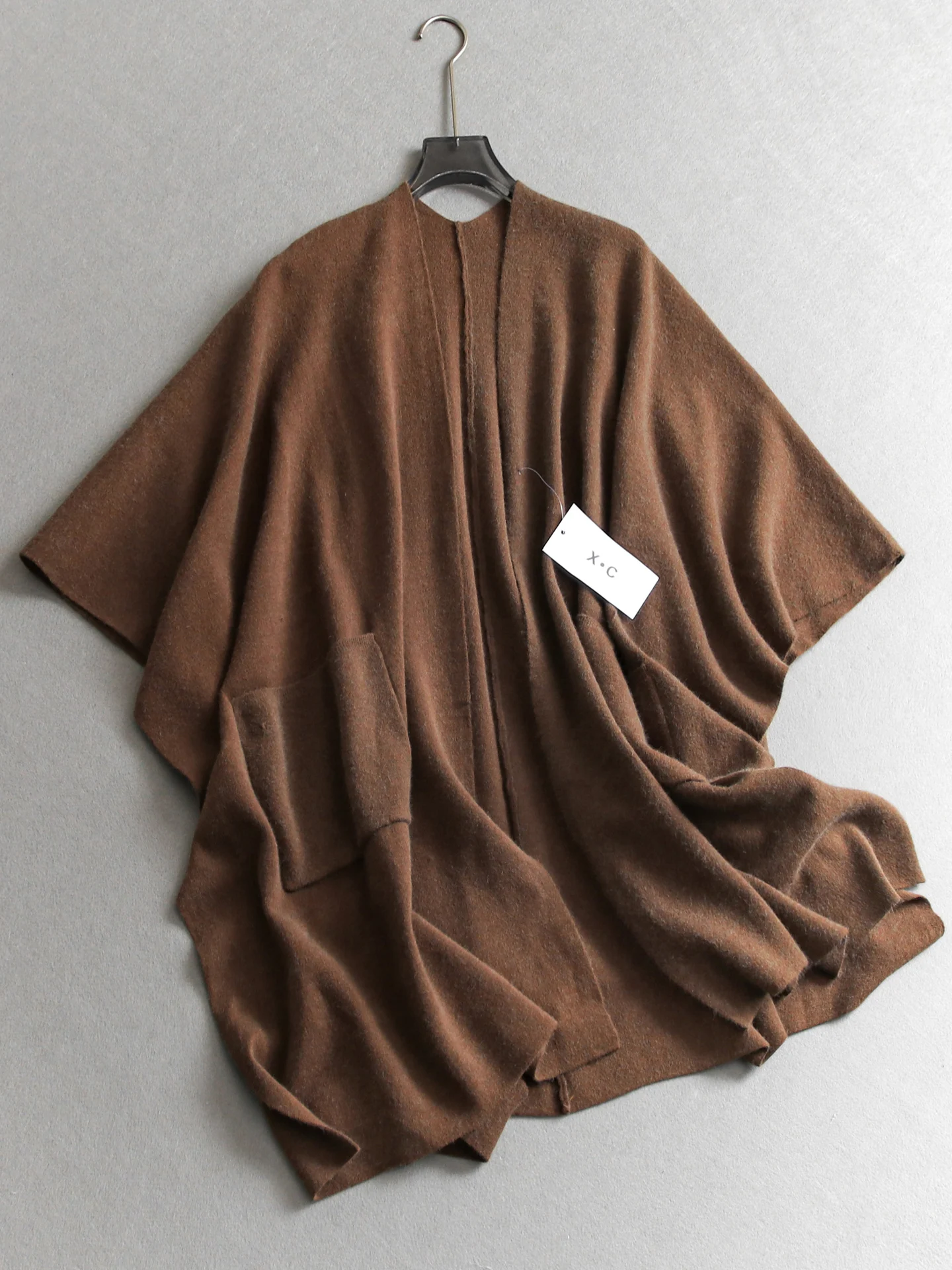 

Soft Warm Knitted Shoulder Shawl Women's Loose Casual Style Pure Color Outerwear Cowl Neck Wrap Polyester Fiber Autumn Winter