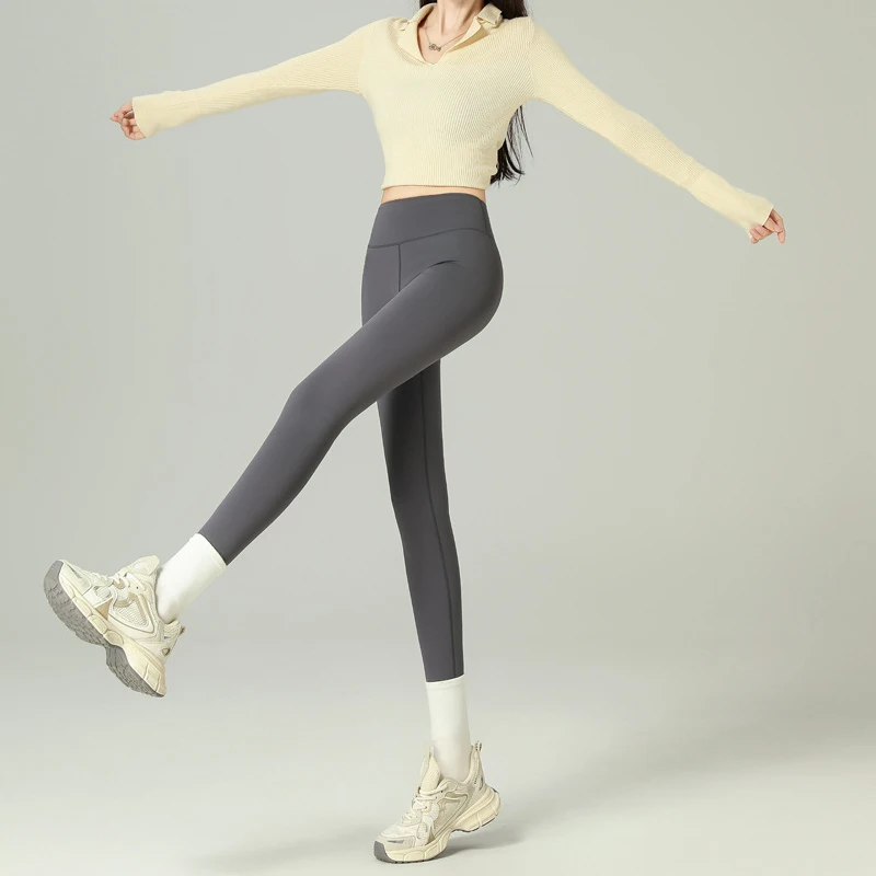 Herfst Winter Fleece Shark Broek voor Vrouwen Koreaanse Hoge Taille Panty Warme Legging Vrouw Elastische Pluche Sport Yoga Broek Vrouwelijke